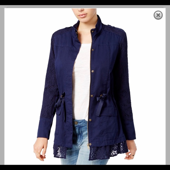 NWOT lightweight jacket with pretty lace detail - Picture 2 of 8